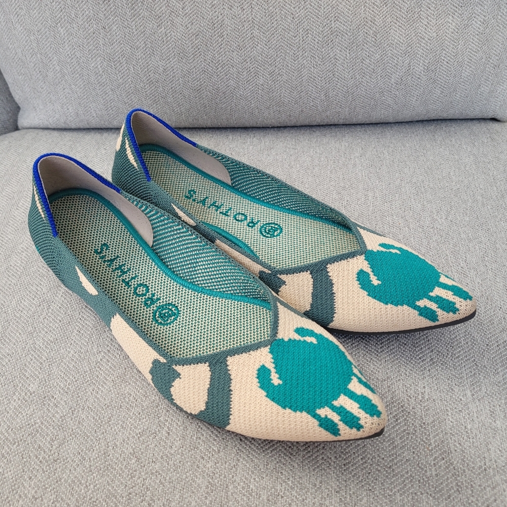 Rothy's Moroccan Womens Sz 9 Green Point Flats